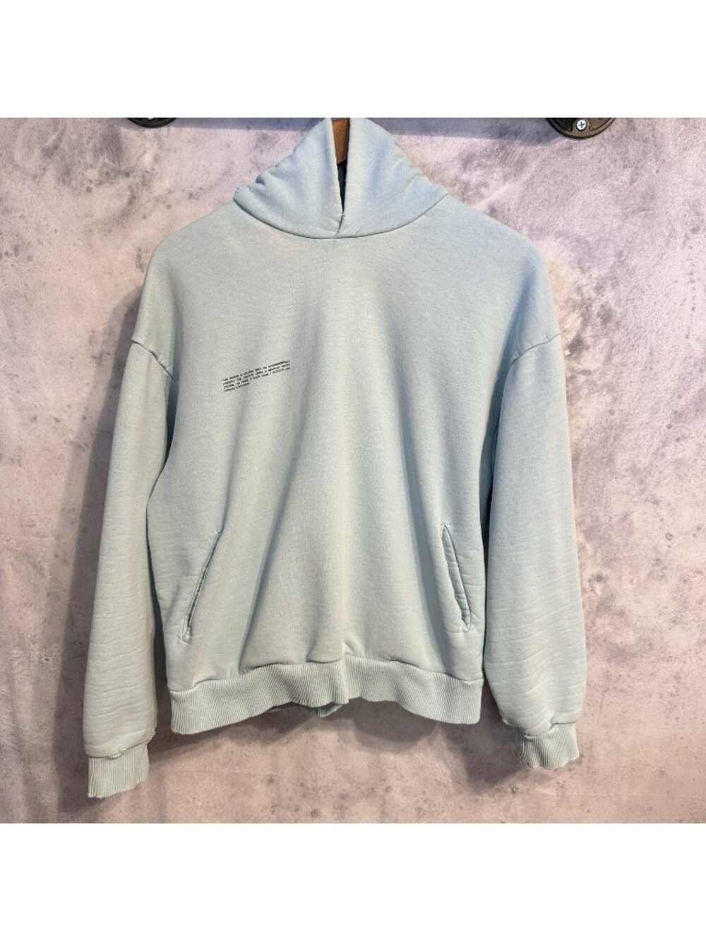 Pangaia Hoodie Sweatshirt Light Blue Size Medium M Organic Cotton